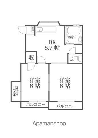 アネックス清水(2DK/2階)の間取り写真