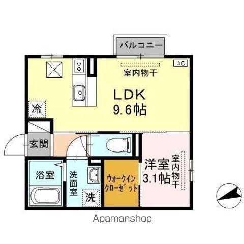 アネシス寺町(1LDK/1階)の間取り写真