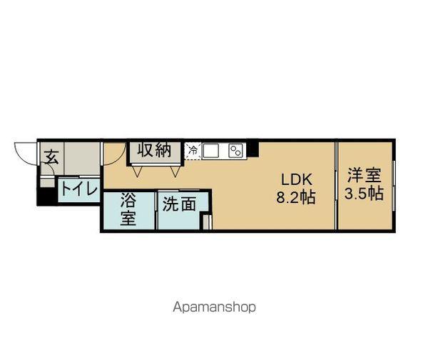 LUORE黒川イースト(1LDK/2階)の間取り写真
