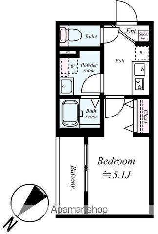 GRADUS柏Ⅱ(1K/3階)の間取り写真