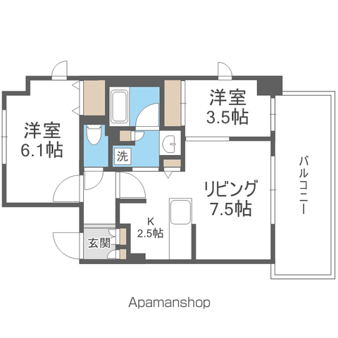 レーベン北大前THE STILEA(2LDK/10階)の間取り写真