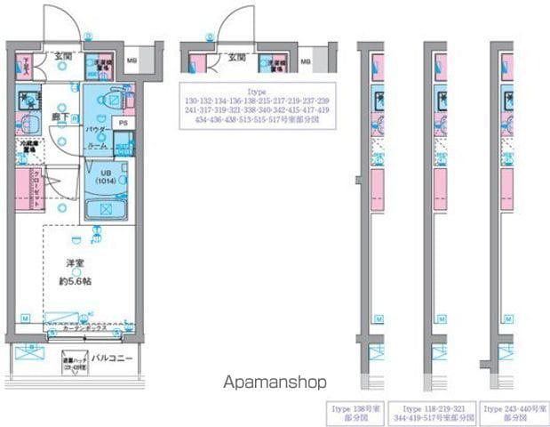 GENOVIA天王台(1K/3階)の間取り写真