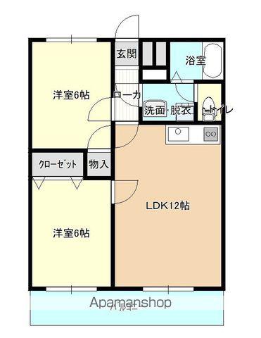 シェトワF(2LDK/3階)の間取り写真
