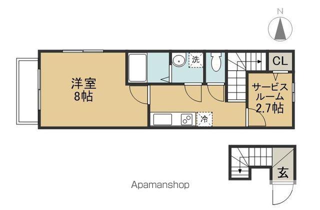 クレスト小田原(1K/2階)の間取り写真