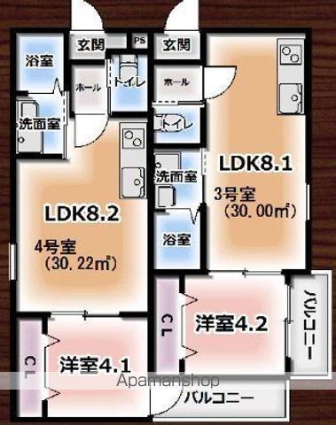 KS ノース PLASE(1LDK/2階)の間取り写真