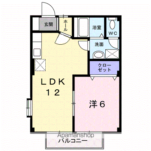 プライムハイツ(1LDK/2階)の間取り写真