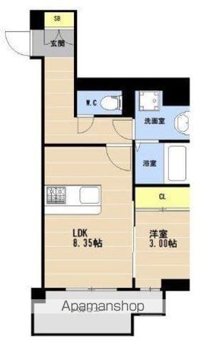 KL箱崎1丁目209(1LDK/5階)の間取り写真