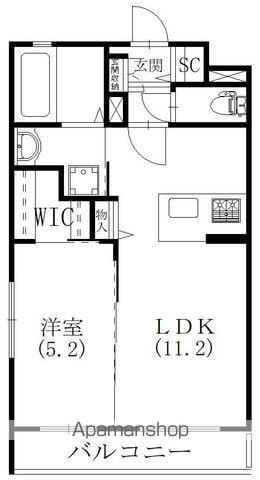 オランジェリー(1LDK/4階)の間取り写真