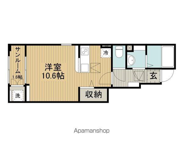 エクラテラス B(ワンルーム/1階)の間取り写真