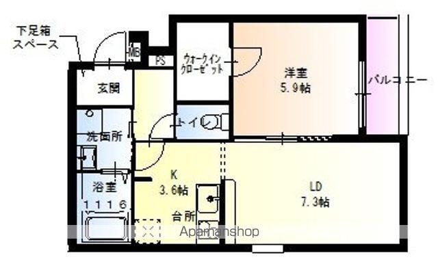 フジパレス和歌山黒田Ⅰ(1LDK/2階)の間取り写真