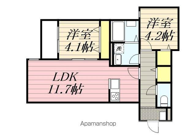 CALME HILLS高宮(2LDK/3階)の間取り写真