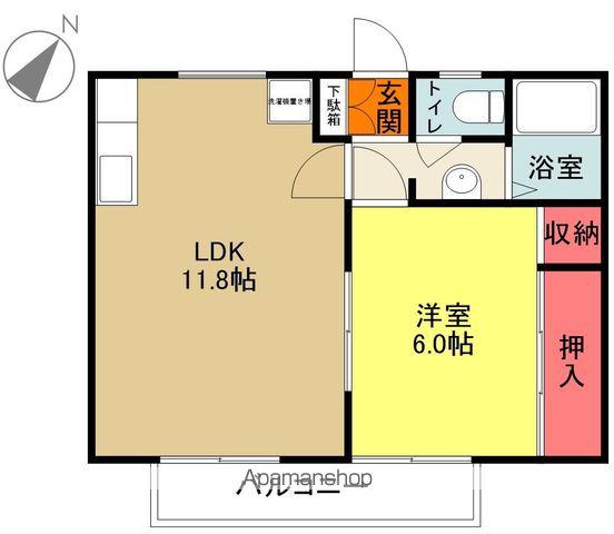 リバーハイツ(1LDK/1階)の間取り写真