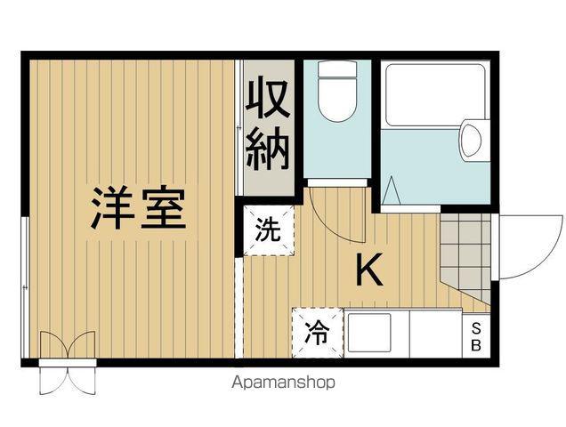ベルマイユ(1K/1階)の間取り写真