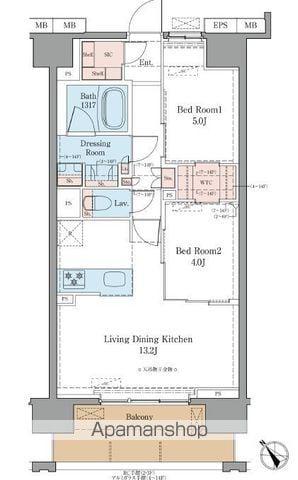 LUXENA船堀(2LDK/5階)の間取り写真