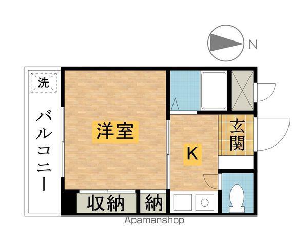 ウイングタカオ(ワンルーム/2階)の間取り写真