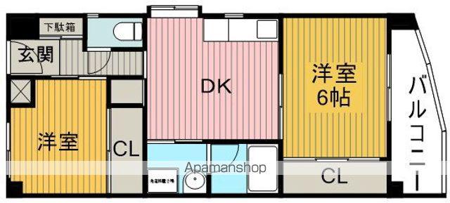 シャトー柴原(1SDK/4階)の間取り写真