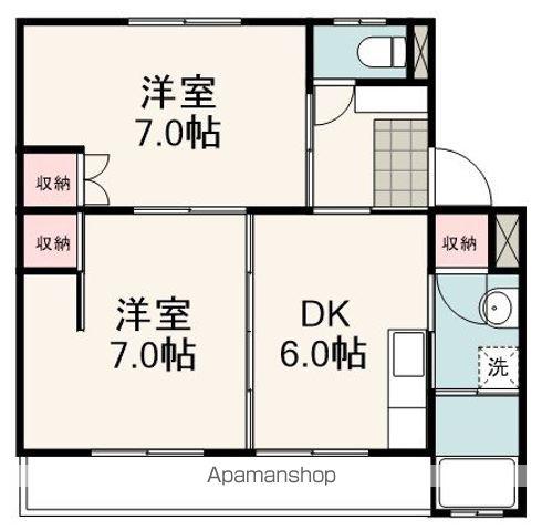 アーバンヒルズ(2DK/4階)の間取り写真