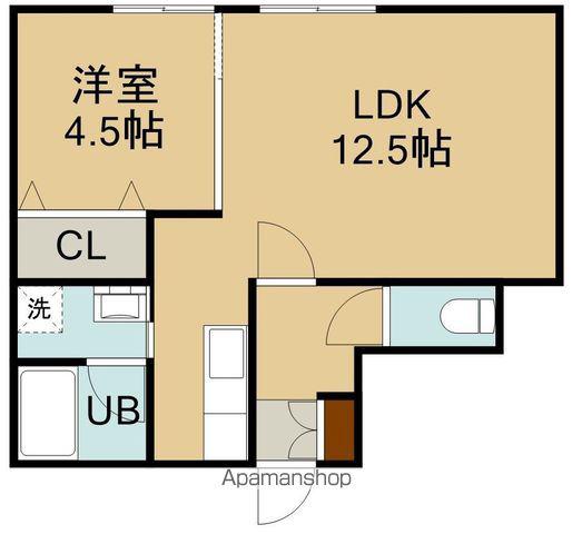 パディス七重浜(1LDK/2階)の間取り写真