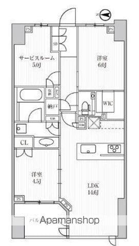 ディームス方南町(2SLDK/4階)の間取り写真