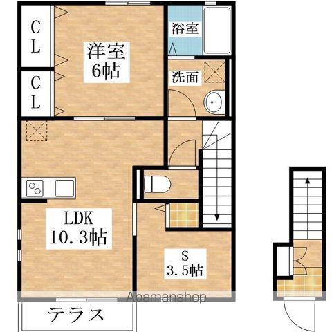 OLIVE COURT KASHIWAMORI(1SLDK/2階)の間取り写真
