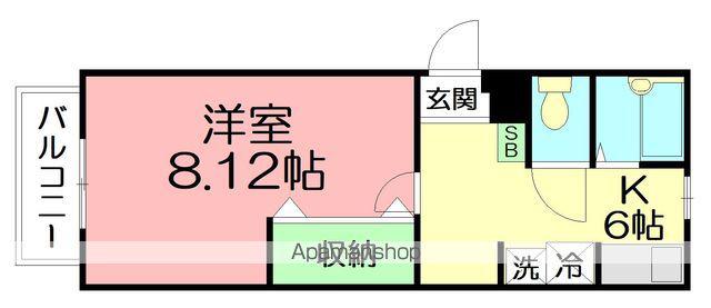 マーレ TAKEI 参番館(1K/2階)の間取り写真
