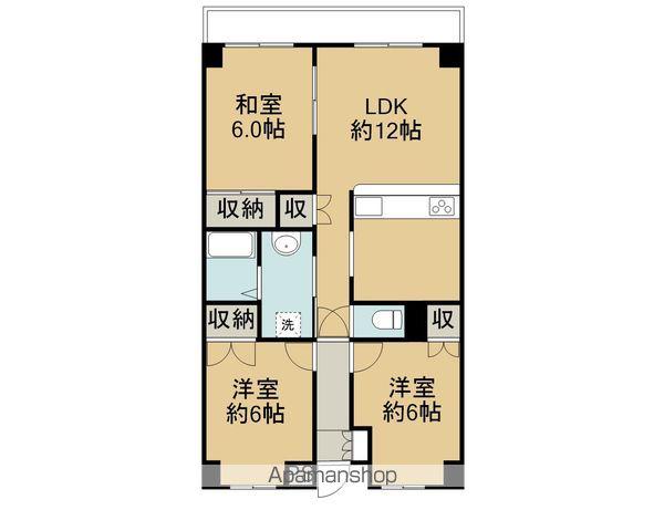 メゾンドール今治(3LDK/2階)の間取り写真