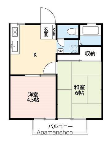 オオクマハイツ(2K/1階)の間取り写真