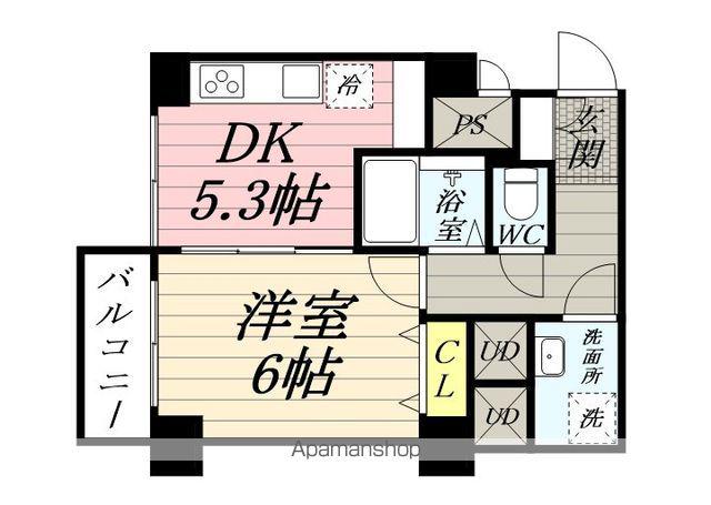 鶴見平和プラザマンション(1DK/2階)の間取り写真