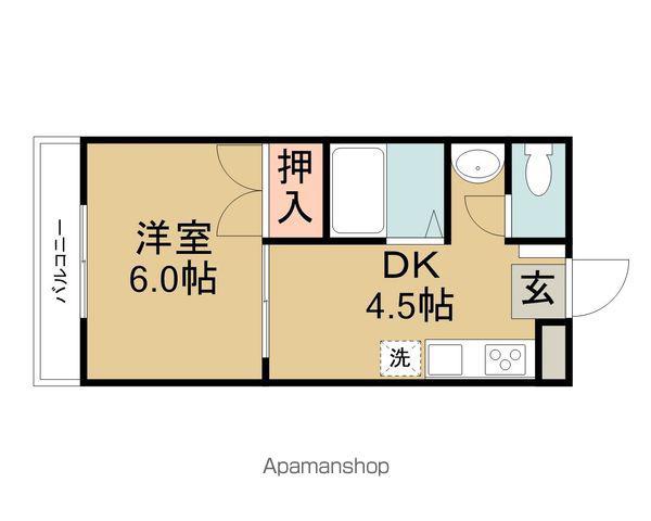 ヴィラコートピジョン(1DK/2階)の間取り写真