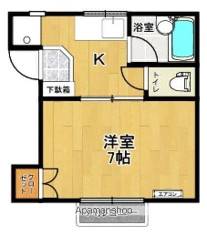 フラワーハイツ(1K/2階)の間取り写真