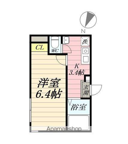 クロノス(1K/1階)の間取り写真