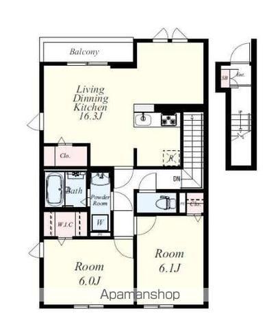アン ボロンテ(2LDK/2階)の間取り写真