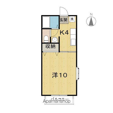 サンガーデン萩野町B棟(1K/1階)の間取り写真