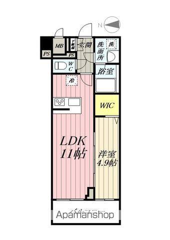 グランジュテⅡ(1LDK/1階)の間取り写真