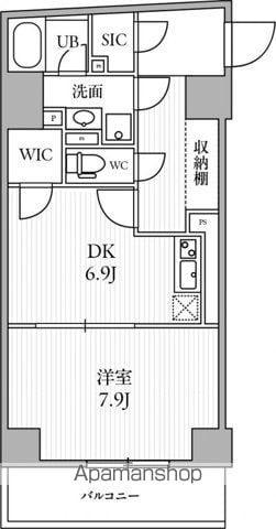 THE PALMS三鷹Ⅰ(1DK/2階)の間取り写真
