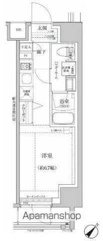 RELUXIA伊勢佐木長者町(ワンルーム/10階)の間取り写真