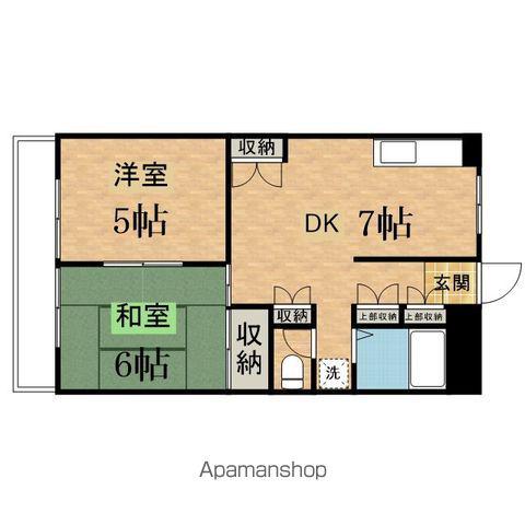 オークハイツ多摩(2DK/3階)の間取り写真