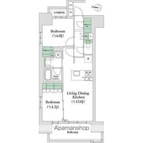 オープンレジデンシアTHE MID MARK(ワンルーム/8階)の間取り写真