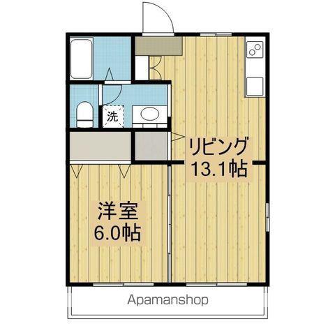 フォブール一色Ⅲ(1LDK/3階)の間取り写真