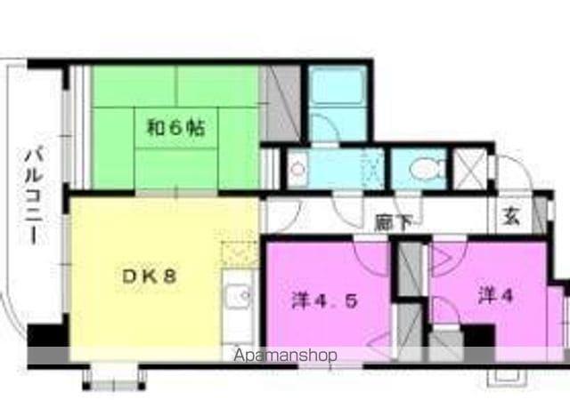 ダイアパレス竹原(3LDK/8階)の間取り写真