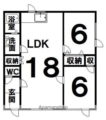 MINE GOLD(2LDK/1階)の間取り写真