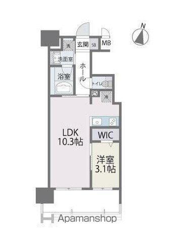 RJRプレシア百年橋(1LDK/4階)の間取り写真