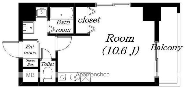 ミラージュ大津京(ワンルーム/5階)の間取り写真