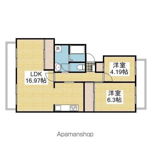 KSB山越Ⅱ(2LDK/3階)の間取り写真