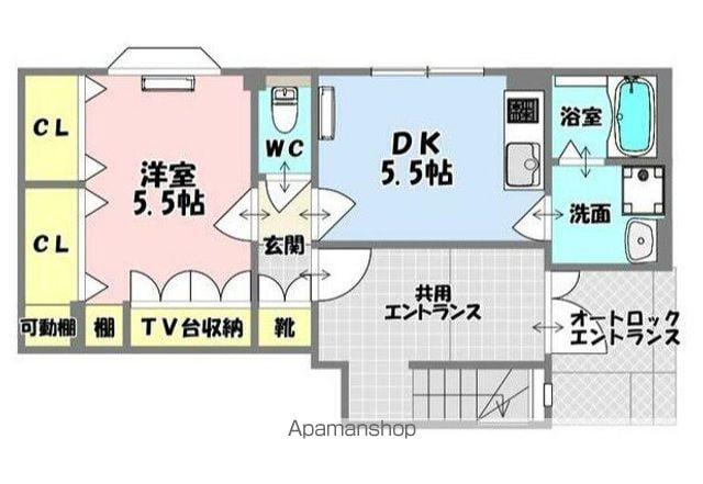 グランドール西篠崎(1DK/1階)の間取り写真