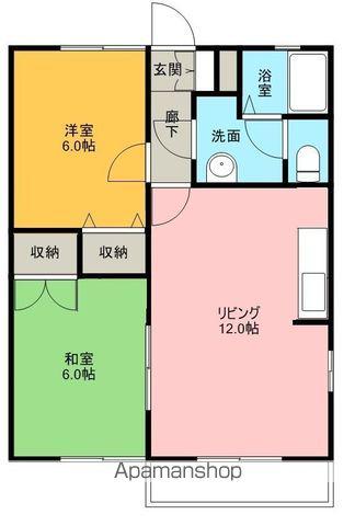 エレガントハイツA(2LDK/2階)の間取り写真