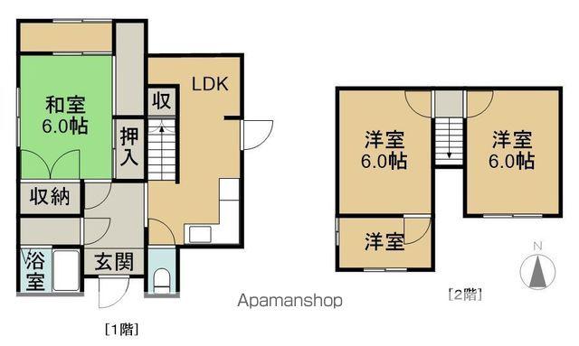 予讃線 新居浜駅 徒歩48分 2階建 築60年(3LDK)の間取り写真