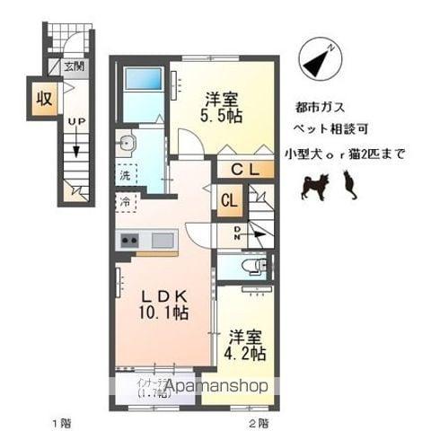 サクラⅡ(2LDK/2階)の間取り写真