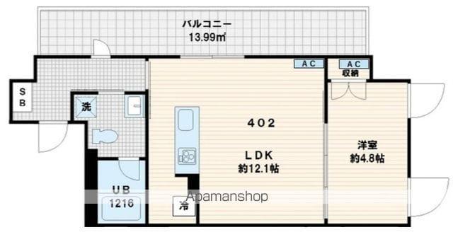FULLEA代々木(1LDK/4階)の間取り写真