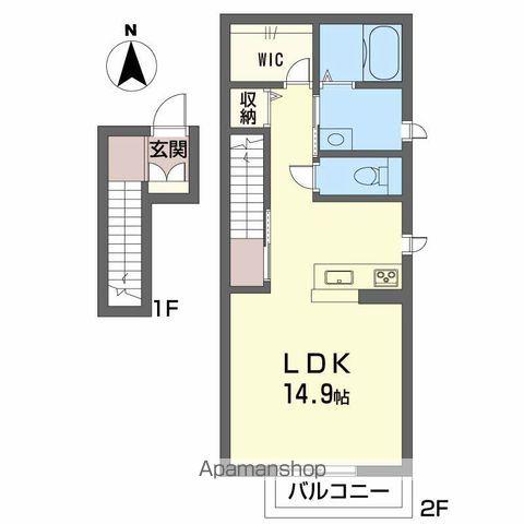 WOOD HOUSE 22(1LDK/2階)の間取り写真